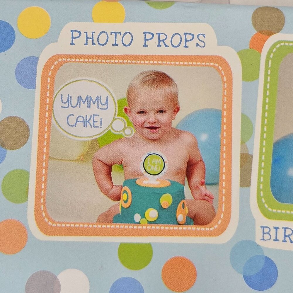 Gibson First Birthday Photo Kit Frame Crown Banner Props Cake Topper Celebration - Picture 7 of 7